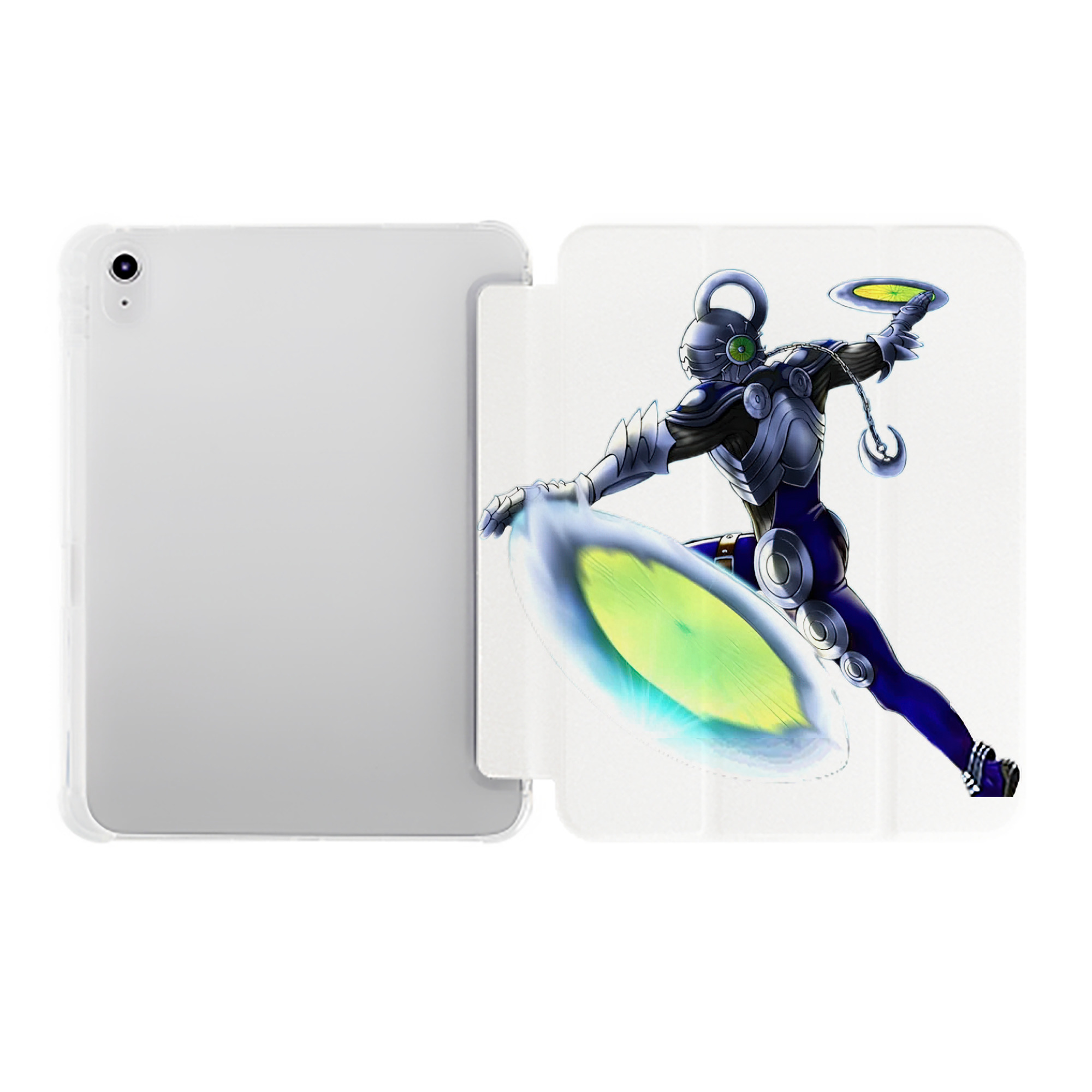（画像用） 遊☆戯☆王 Yu-Gi-Oh! IPad ケース ペン収納付き 三つ折りスタンド PUレザー×シリコン 対応機種9.5/10.5/10.9インチ